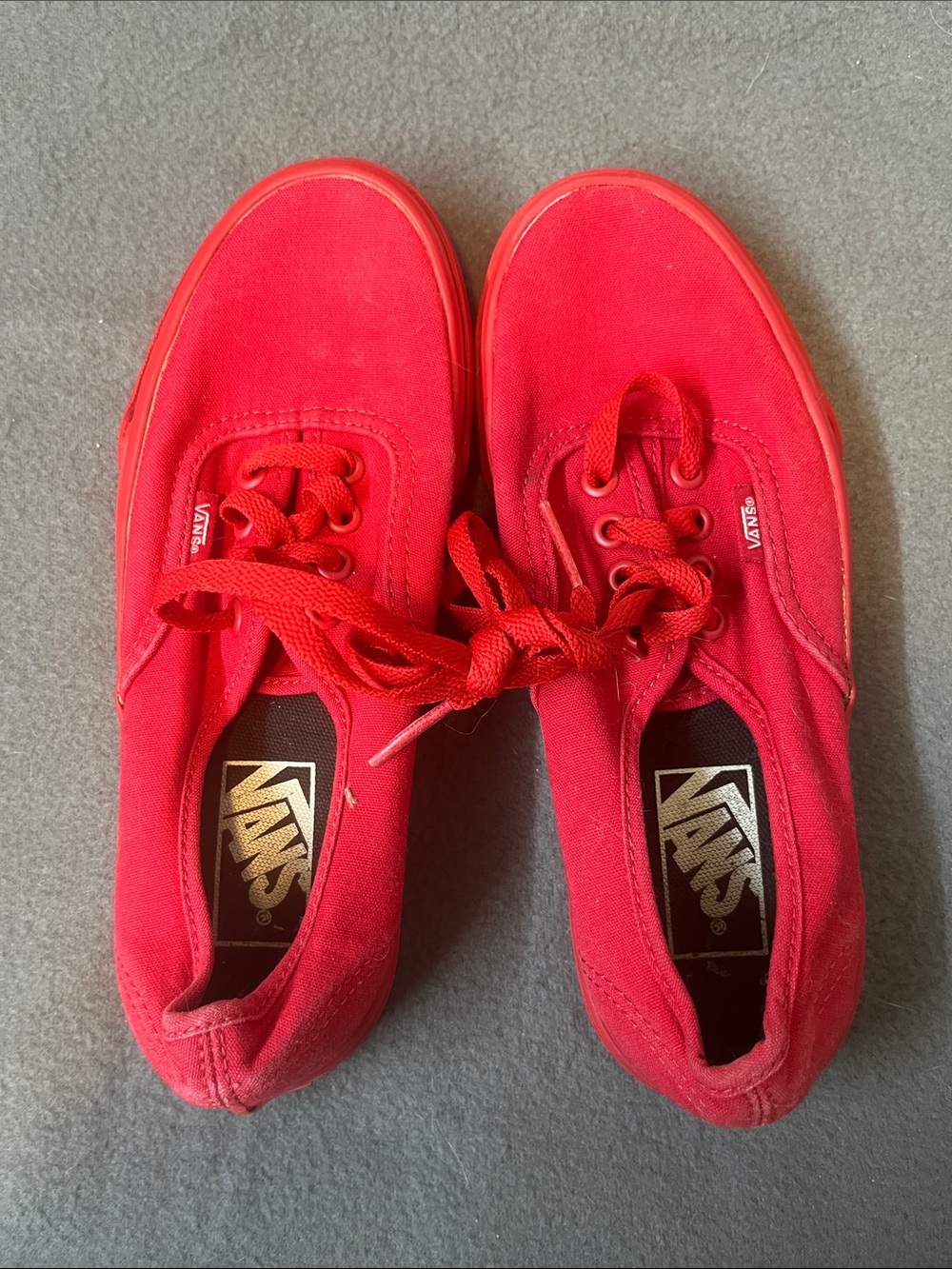 Vans Red Canvas Low-Top Sneakers — Bright Red